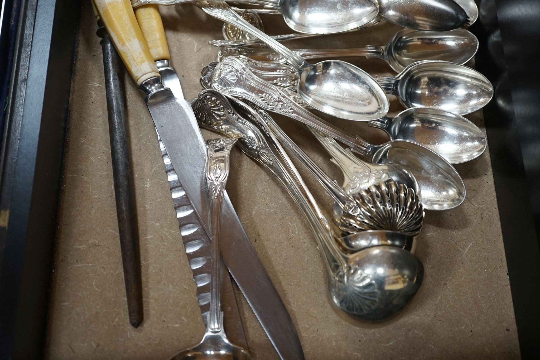 An extensive silver plated cutlery set